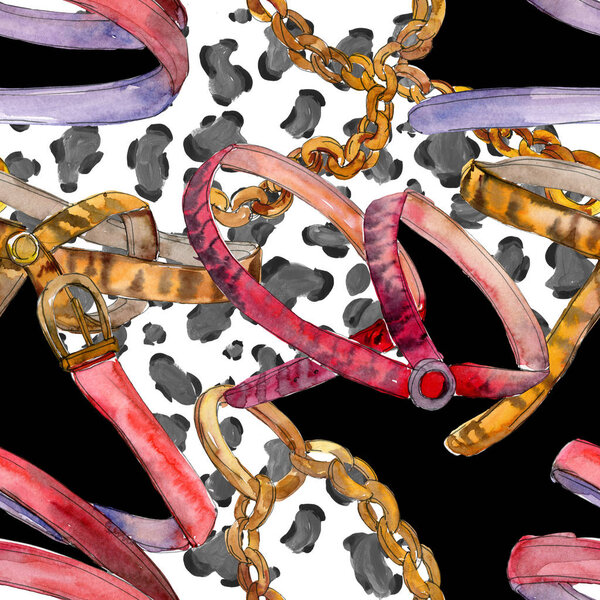 Иллюстрация гламурной моды в стиле акварели. Бесшовный рисунок фона
.