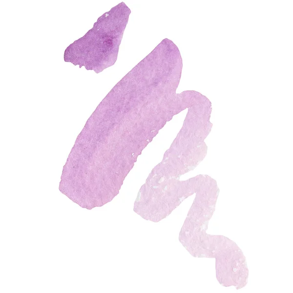 Purpurowy Abstrakcja akwarela papier splash kształty na białym tle rysunek. Aquarelle ilustracja na tle. — Zdjęcie stockowe