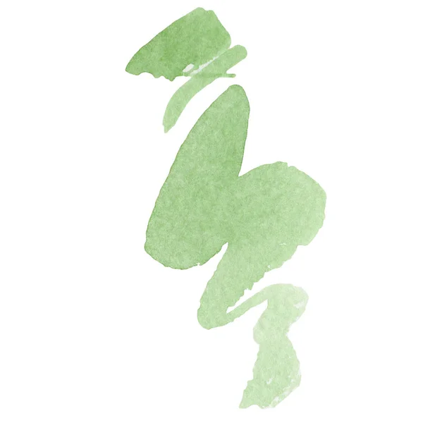 Green abstract watercolor paper splash shapes isolated drawing. Illustration aquarelle for background. — Stock Photo, Image