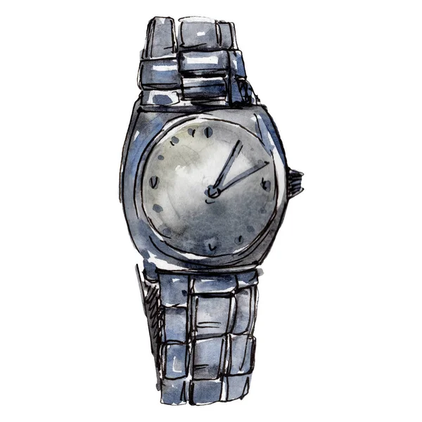 Womens watches schets glamour illustratie in een geïsoleerde aquarel style-element. Aquarel achtergrond instellen. — Stockfoto