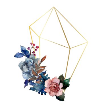 Şakayık ve etli buket çiçek. Suluboya arka plan illüstrasyon küme. Çerçeve kenarlığı süsleme Meydanı.