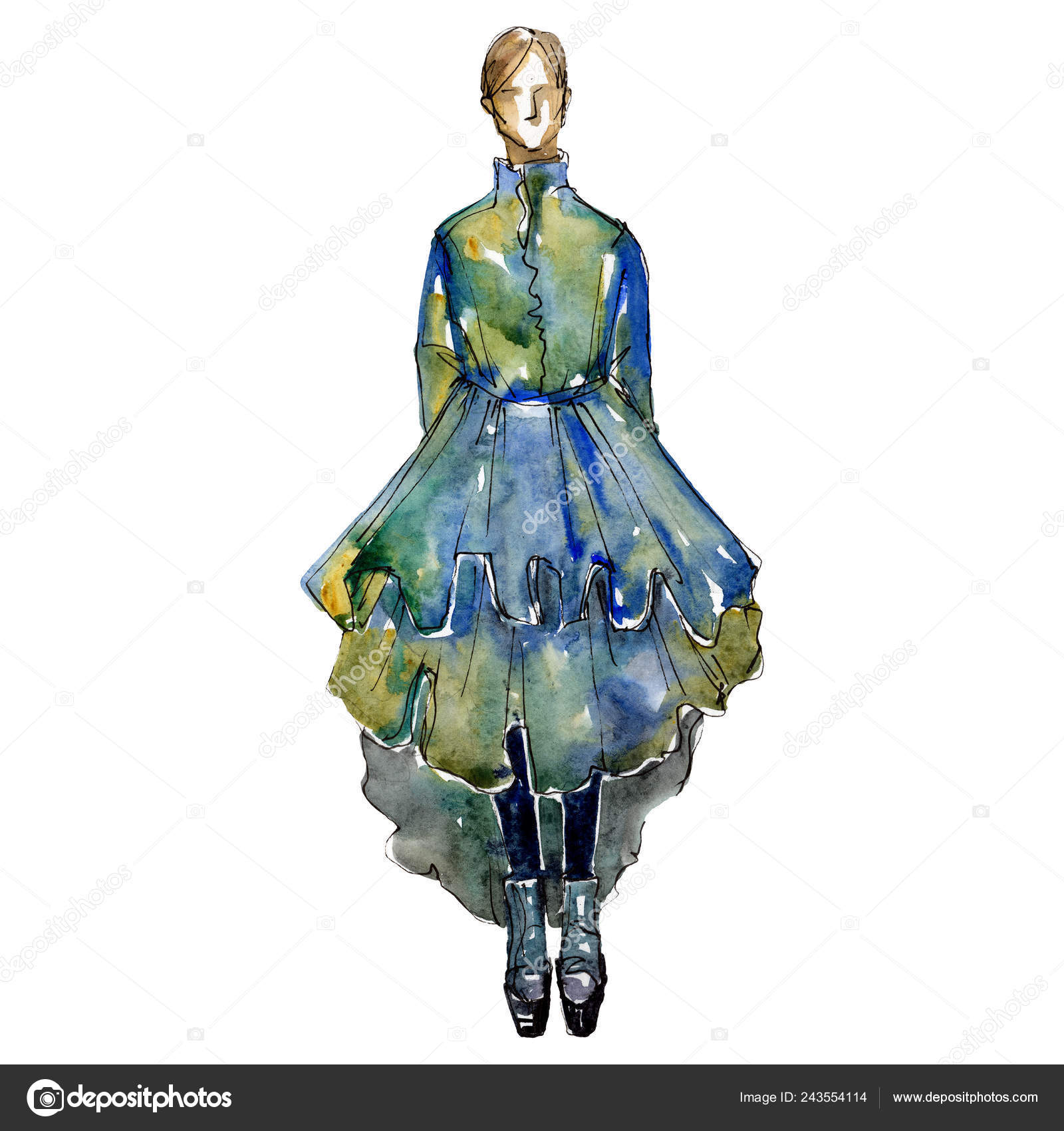 blue green dress outfit