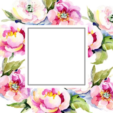 Buketler botanik çiçek. Vahşi bahar yaprak izole kır çiçeği. Suluboya arka plan illüstrasyon küme. Suluboya çizim moda aquarelle izole. Çerçeve kenarlığı süsleme Meydanı.