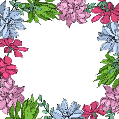 Vektör orman botanik etli çiçek. Mürekkep sanat illüstrasyon kazınmış. Çerçeve kenarlığı süsleme Meydanı.