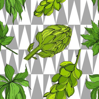 Vektör orman botanik etli çiçek. Mürekkep sanat illüstrasyon kazınmış. Sorunsuz arka plan deseni.