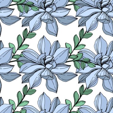 Vektör orman botanik etli çiçek. Mürekkep sanat illüstrasyon kazınmış. Sorunsuz arka plan deseni.