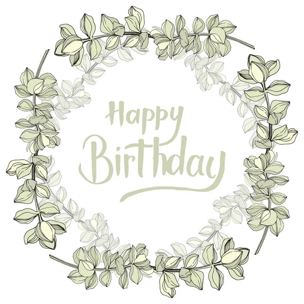 Vektör orman botanik etli çiçek. Mürekkep sanat illüstrasyon kazınmış. Çerçeve kenarlığı süsleme Meydanı.