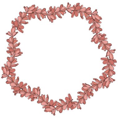 Vektör orman botanik etli çiçek. Mürekkep sanat illüstrasyon kazınmış. Çerçeve kenarlığı süsleme Meydanı.