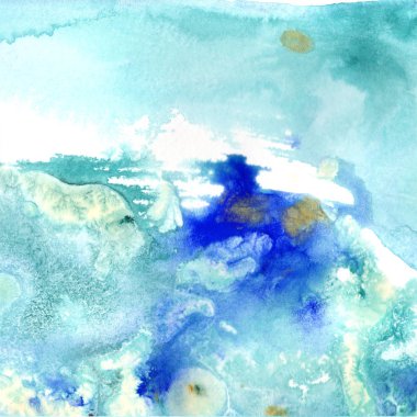 Soyut suluboya kağıdı sıçrama şekilleri çizim izole. Resimde aquarelle arka planı için.