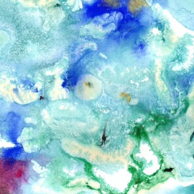 Soyut suluboya kağıdı sıçrama şekilleri çizim izole. Resimde aquarelle arka planı için.