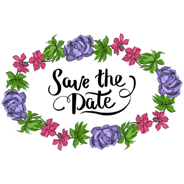 Vektör orman botanik etli çiçek. Mürekkep sanat illüstrasyon kazınmış. Çerçeve kenarlığı süsleme Meydanı.