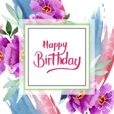 Şakayık ve etli buket botanik çiçek. Suluboya arka plan illüstrasyon küme. Çerçeve kenarlığı süsleme Meydanı.