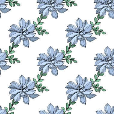 Vektör orman botanik etli çiçek. Mürekkep sanat illüstrasyon kazınmış. Sorunsuz arka plan deseni.