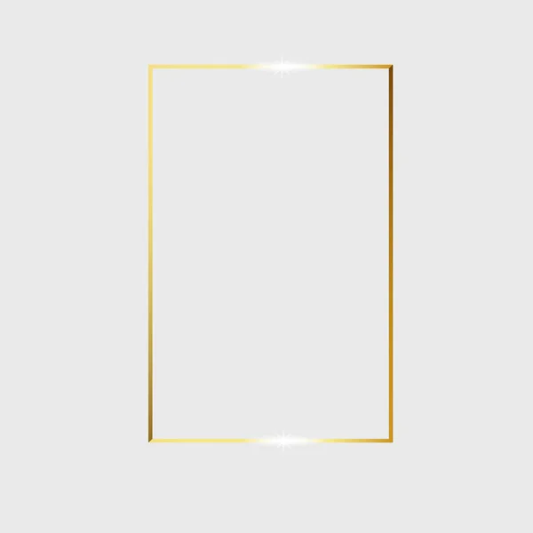 Gold shiny glowing vintage frame isolated on transparent background. Vector border illustration engraved ink art. — Stock Vector