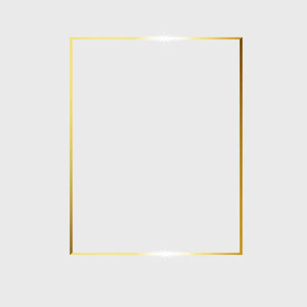 Gold shiny glowing vintage frame isolated on transparent background. Vector border illustration engraved ink art. — Stock Vector