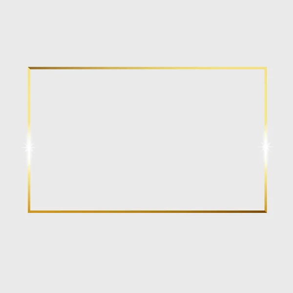 Gold shiny glowing vintage frame isolated on transparent background. Vector border illustration engraved ink art. — Stock Vector