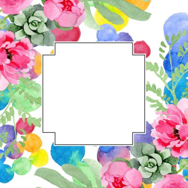 Pembe Düğünçiçeği çiçek botanik çiçekler. Vahşi bahar yaprak izole kır çiçeği. Suluboya arka plan illüstrasyon küme. Suluboya çizim moda aquarelle izole. Çerçeve kenarlığı süsleme Meydanı.