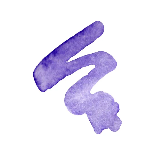 Abstract watercolor violet paper splash shapes isolated drawing. Illustration aquarelle for background. — Stock Photo, Image
