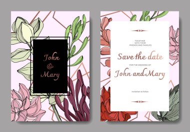 Vektör orman botanik etli çiçek. Mürekkep sanat illüstrasyon kazınmış. Düğün arka plan kartı Dekoratif kenarlık.