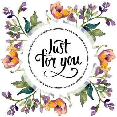 Kır çiçeği buket çiçek botanik çiçekler. Suluboya arka plan illüstrasyon küme. Çerçeve kenarlığı süsleme Meydanı.