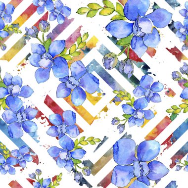 Buket kompozisyon çiçek botanik çiçekler. Suluboya arka plan illüstrasyon küme. Sorunsuz arka plan deseni.