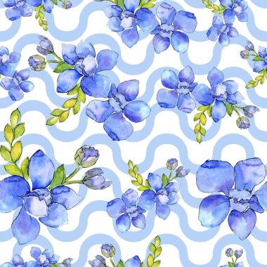 Buket kompozisyon çiçek botanik çiçekler. Suluboya arka plan illüstrasyon küme. Sorunsuz arka plan deseni.