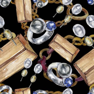 Moda kroki glamour çizimde bir suluboya stil izole öğesi. Sorunsuz arka plan deseni.