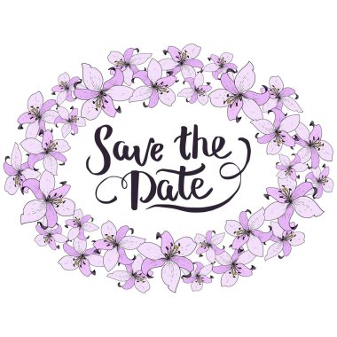 Vektör Lily botanik çiçek. Vahşi bahar yaprak kır çiçeği. Oyulmuş mürekkep sanat. Çerçeve kenarlığı süsleme Meydanı.