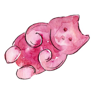 Jöle ayı şeker. Arka plan illüstrasyon için suluboya tatlılar ayarlayın. İzole tatlı gıda illüstrasyon öğesi.