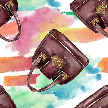 Moda kroki glamour çizimde bir suluboya stil izole öğesi. Sorunsuz arka plan deseni.