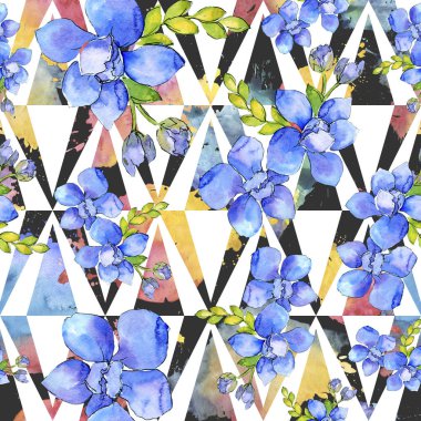 Buket kompozisyon çiçek botanik çiçekler. Suluboya arka plan illüstrasyon küme. Sorunsuz arka plan deseni.