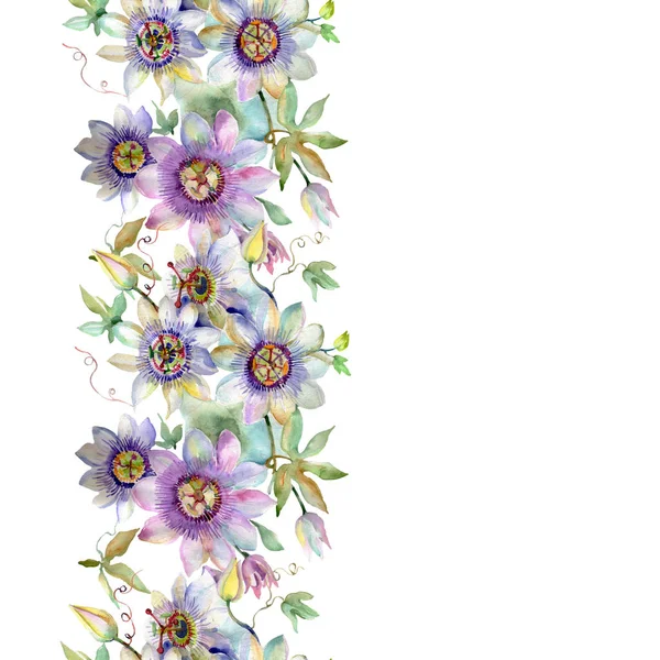 Блакитний фіолетовий букет квіткові ботанічні квіти. Набір ілюстрацій для акварельного фону. Безшовний візерунок тла . — стокове фото