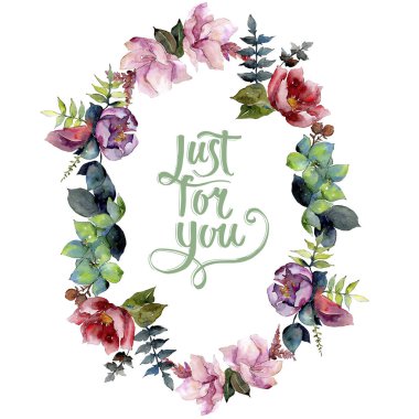 Buket kompozisyon çiçek botanik çiçekler. Vahşi bahar yaprak izole kır çiçeği. Suluboya arka plan illüstrasyon küme. Suluboya çizim moda aquarelle. Çerçeve kenarlığı süsleme Meydanı.