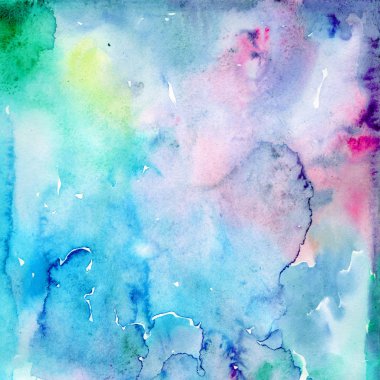 Soyut suluboya kağıdı sıçrama şekilleri çizim izole. Arka plan, doku, sarıcı desen, çerçeve veya kenarlık için illüstrasyon aquarelle. Suluboya çizim Fırçası leke tasarım.