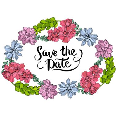 Vektör orman botanik etli çiçek. Vahşi bahar yaprak izole. Mürekkep sanat illüstrasyon kazınmış. Çerçeve kenarlığı süsleme Meydanı.