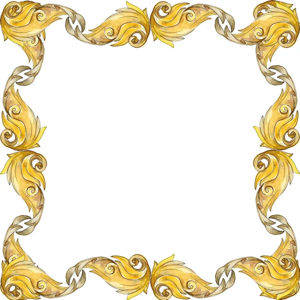 Monogramma Oro Ornamento Floreale Elementi Isolati Design Barocco Acquerello Sfondo — Foto Stock