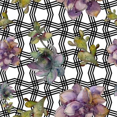 Orman botanik etli çiçek. Vahşi bahar yaprak izole. Suluboya resim kümesi. Suluboya çizim moda aquarelle izole. Sorunsuz arka plan deseni. Kumaş duvar kağıdı yazdırma doku.