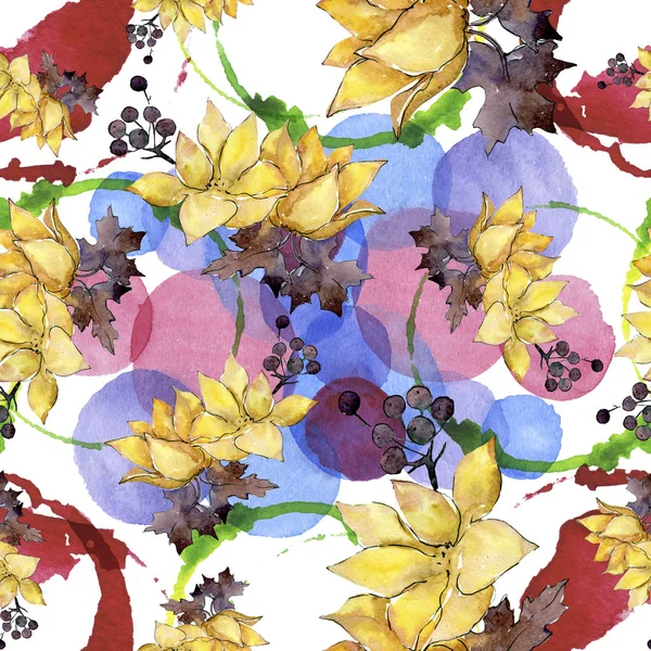 Μπουκέτο Λουλούδια Βοτανική Σύνθεση Άγρια Άνοιξη Φύλλων Wildflower Σετ Ακουαρέλας — Φωτογραφία Αρχείου