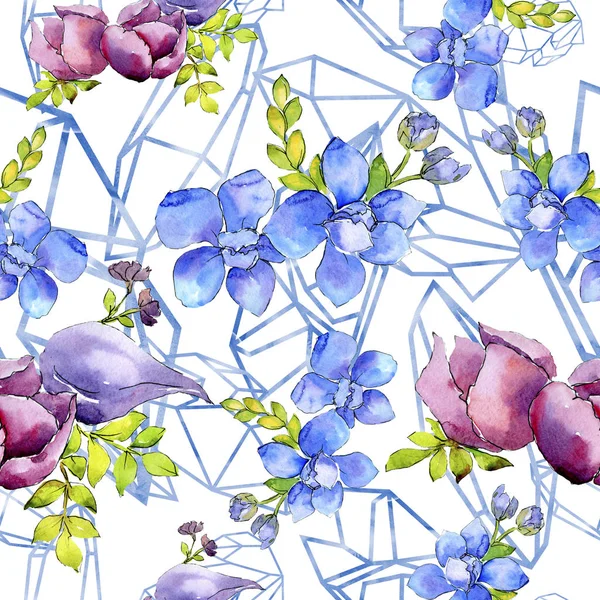 Composición Ramo Flores Botánicas Flor Silvestre Hoja Primavera Juego Ilustración —  Fotos de Stock
