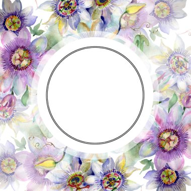 Mavi menekşe buketi çiçek botanik çiçekler. Vahşi bahar yaprak izole kır çiçeği. Sulu Boya resimde arka plan ayarlamak. Suluboya çizim moda aquarelle. Çerçeve kenarlığı süsleme Meydanı.