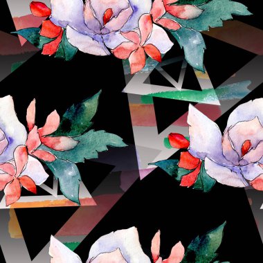 Buketler çiçek botanik çiçekler. Vahşi bahar yaprak izole. Suluboya resim kümesi. Suluboya çizim moda aquarelle izole. Sorunsuz arka plan deseni. Kumaş duvar kağıdı yazdırma doku.