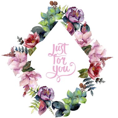 Buket kompozisyon çiçek botanik çiçekler. Vahşi bahar yaprak izole kır çiçeği. Suluboya arka plan illüstrasyon küme. Suluboya çizim moda aquarelle. Çerçeve kenarlığı süsleme Meydanı.