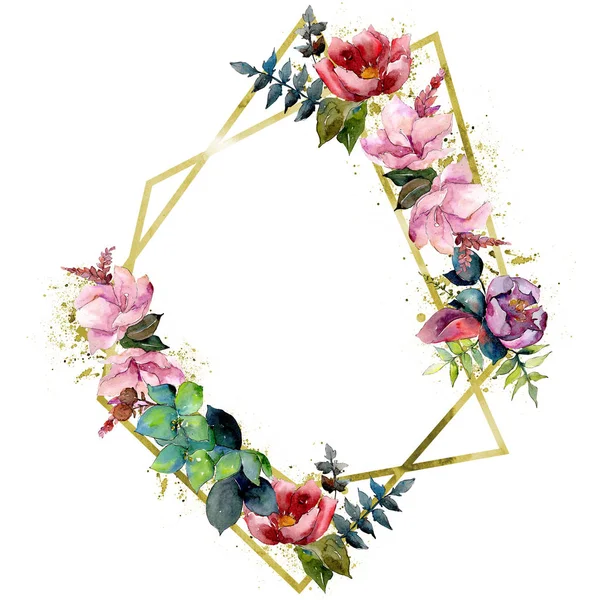 Bouquet Komposition Florale Botanische Blumen Wildes Frühlingsblatt Isoliert Aquarell Hintergrundillustration — Stockfoto