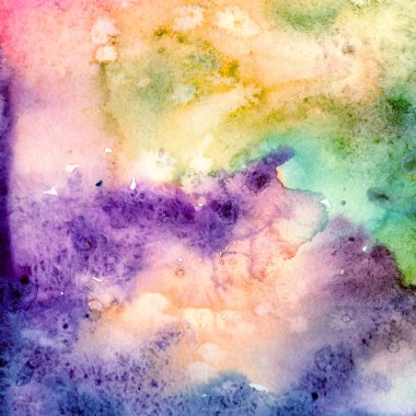 Soyut suluboya kağıdı sıçrama şekilleri çizim izole. Arka plan, doku, sarıcı desen, çerçeve veya kenarlık için illüstrasyon aquarelle. Suluboya çizim Fırçası leke tasarım.