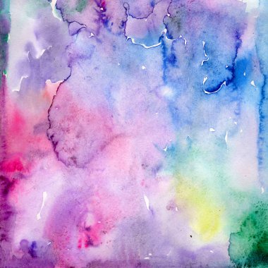 Soyut suluboya kağıdı sıçrama şekilleri çizim izole. Arka plan, doku, sarıcı desen, çerçeve veya kenarlık için illüstrasyon aquarelle. Suluboya çizim Fırçası leke tasarım.