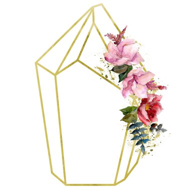 Buket kompozisyon çiçek botanik çiçekler. Suluboya arka plan illüstrasyon küme. Çerçeve kenarlığı süsleme Meydanı.