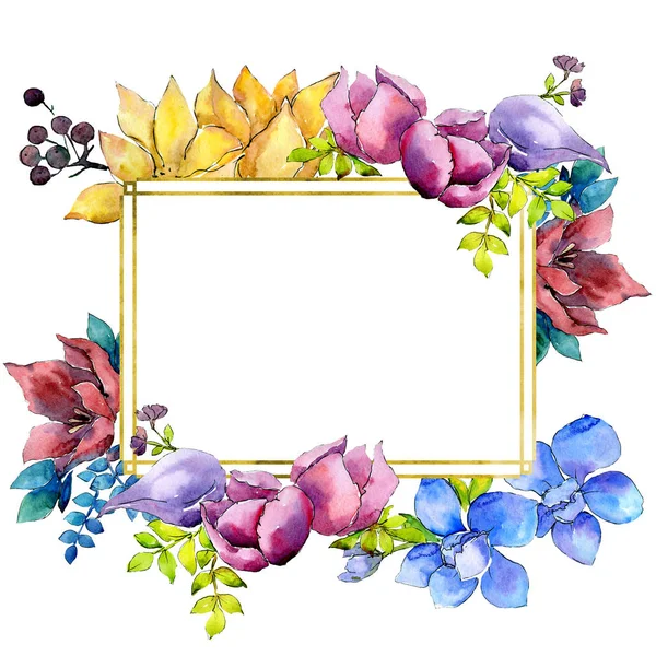 Composición Ramo Flores Botánicas Florales Flor Silvestre Hoja Primavera Aislada — Foto de Stock
