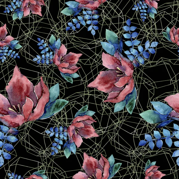 Composición Ramo Flores Botánicas Flor Silvestre Hoja Primavera Juego Ilustración — Foto de Stock