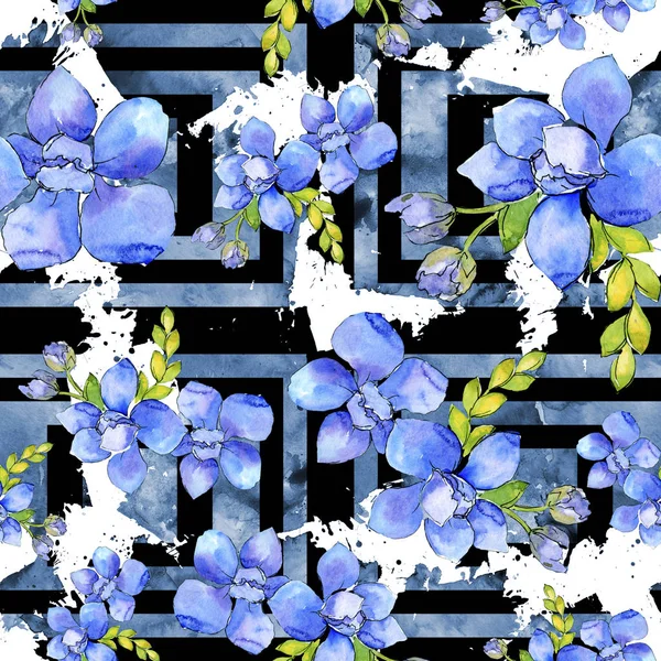 Composição de buquê flores botânicas florais. Conjunto de ilustração de fundo aquarela. Padrão de fundo sem costura . — Fotografia de Stock