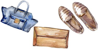 Moda kroki glamour çizimde bir suluboya stil izole öğesi. Suluboya arka plan ayarlamak.